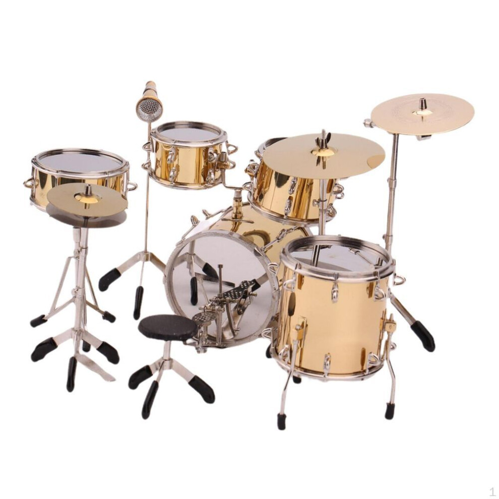 (gold) 8 Drum Instrument Accessories For Dollhouse