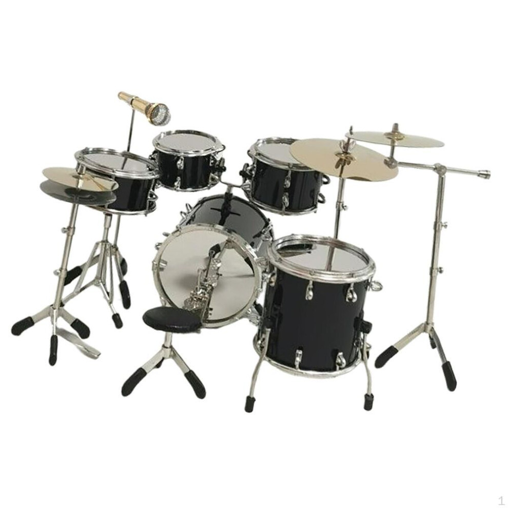(black) 8 Drum Instrument Accessories For Dollhouse