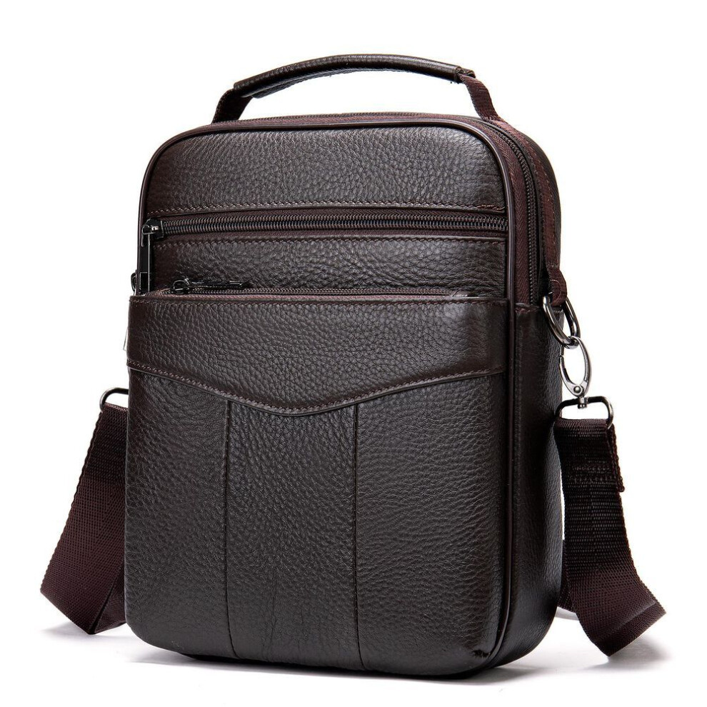 (coffee) Retro Crossbody Bags For Men Fashion Men's Designer Shoulder Bag Men Genuine Leather Black Flap Messenger Bags Man Handbag