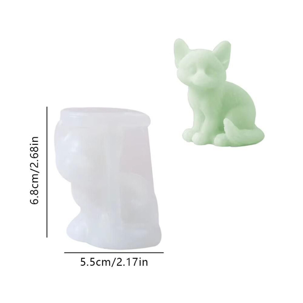 (N) Sitting Labrador Puppy Silicone Mold for Scent Candle Animal Cat Resin Mould Kitten Gypsum Making Smile Dog Shape Birthday Gifts