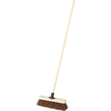 12" Stiff Bassine Broom with 48" Wooden Handle