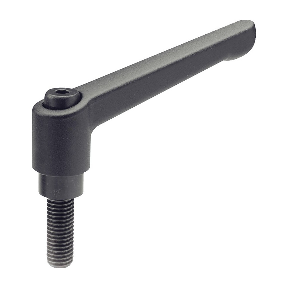 GN300-63-M8-50-SW Adjustable Hand Lever; Black, Male