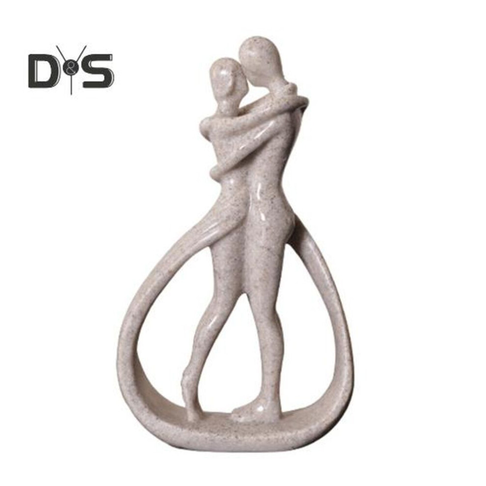 (grey) Hugging Couple Figurine Embracing Men Women Resin Statue Sculpture Home Office Wedding Party Anniversary Desktop Decoration Ornament