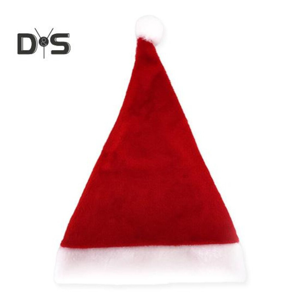 (red) Santa Hat for Women Men Plush Velvet Christmas Hats Soft Holiday Dress-up Accessory for New Year Party Supplies