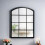 Arch Window Style Grid Mirror Black Frame Plastic Back 76x50 Cm 1