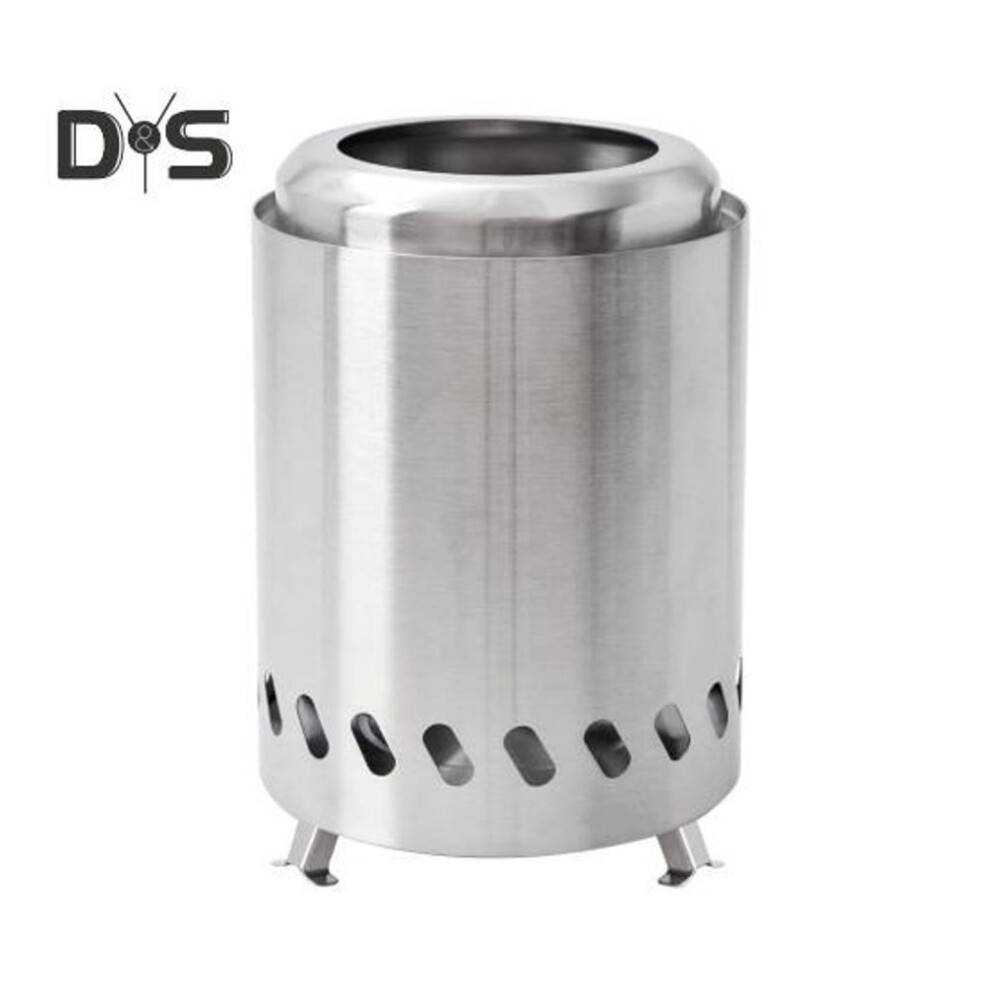 (as the picture, A) 1/2Pcs Stainless Steel Mini Desktop Firepit Outdoor Backyard Patio Wood Burning Fireplace with Removable Ash Pan Stand Smokeless Burner Camping Stove