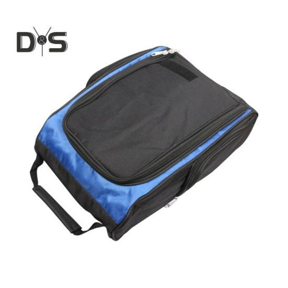 (black,blue) Golf Shoe Bag With Ergonomic Handle Large Capacity Zipper Closure Waterproof Sport Shoe Carrier Bag With Side Pocket