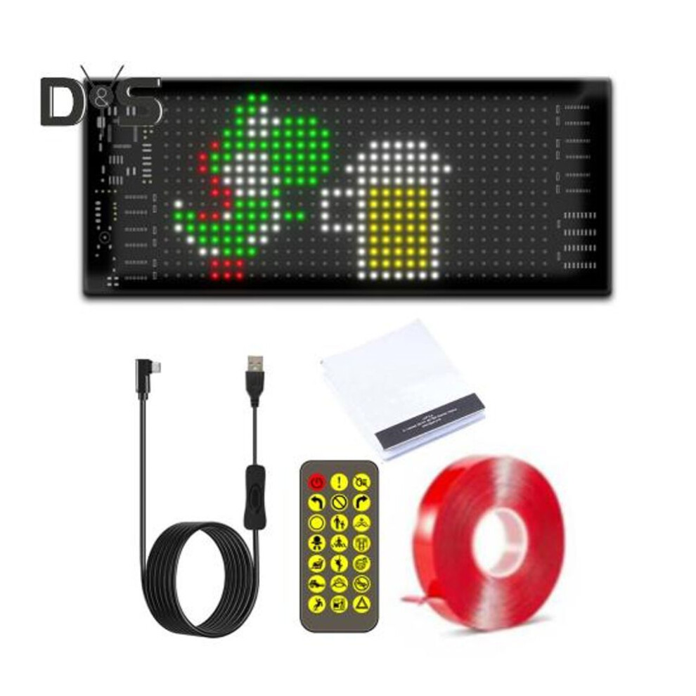 (as the picture, A) Scrolling Led Display Programmable Flexible For Matrix Panel Smart App Control Custom Text Diy Pattern Animation Digital Sign Lights For Car