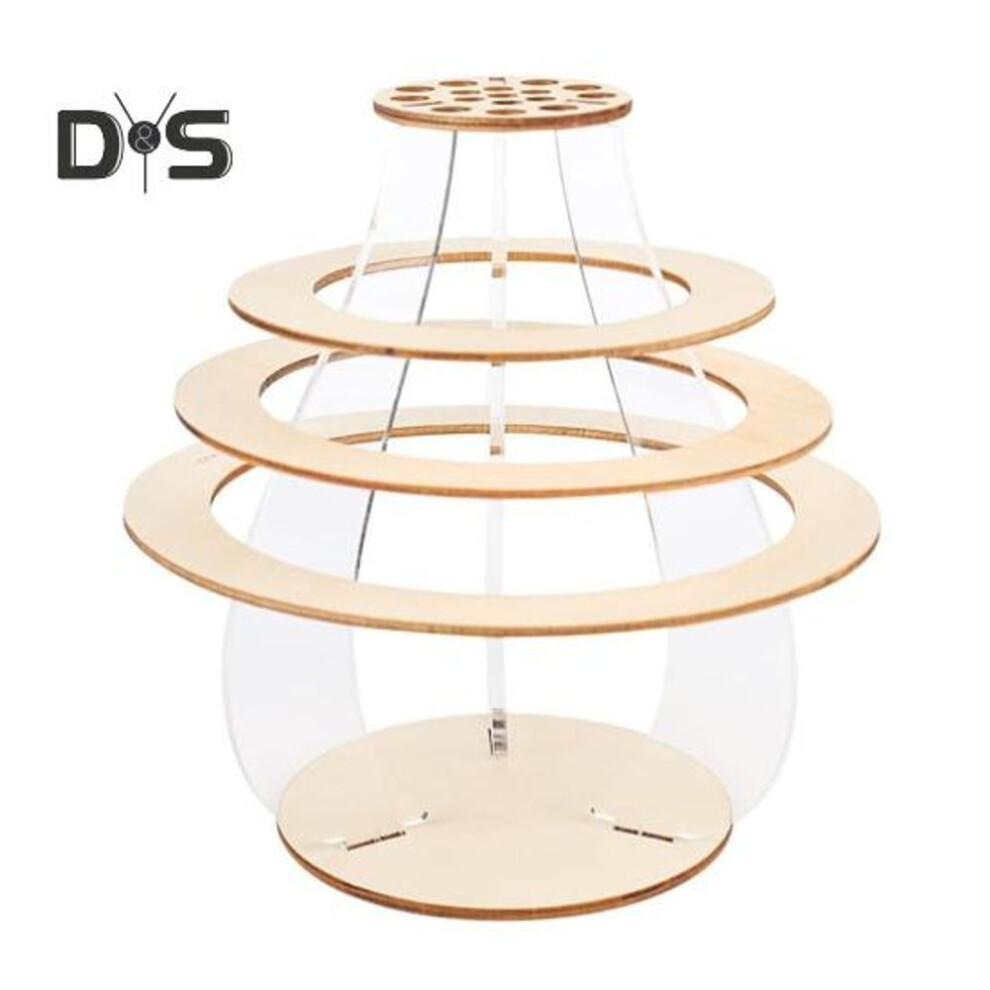 Wooden Puzzle Flower Vase With Stem Holder Heavy Duty Diy Flower Bouquet Display Stand Home Office Desktop Decoration