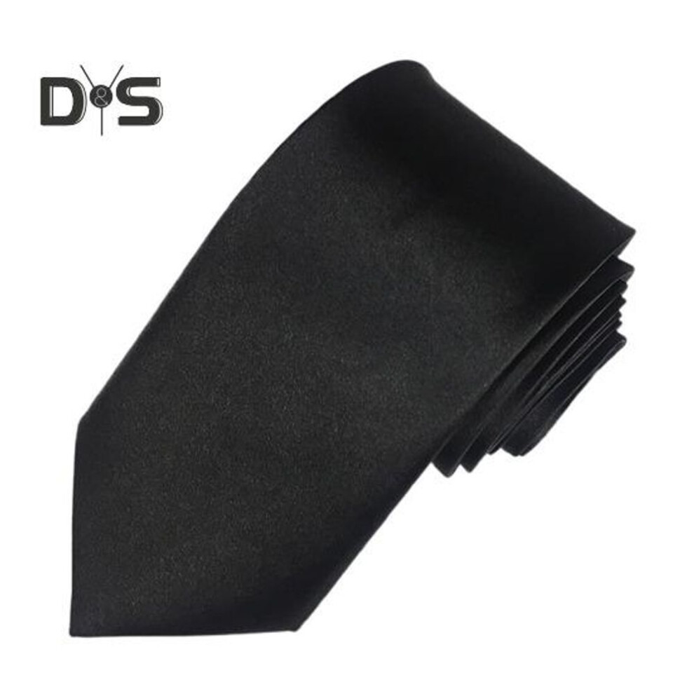 (black) Solid Color Business Tie Formal Faux Silk Pointed Style Men Neckwear Business Trips Formal Event Necktie