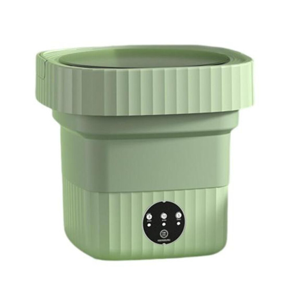 (green, EU) Folding Type Washing Machine Compact Size Low Noise Energy-saving Socks Baby Clothes Mini Washer Bathroom Supplies
