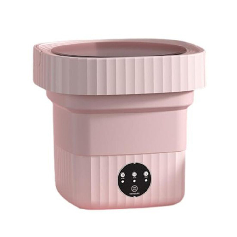 (pink, EU) Folding Type Washing Machine Compact Size Low Noise Energy-saving Socks Baby Clothes Mini Washer Bathroom Supplies