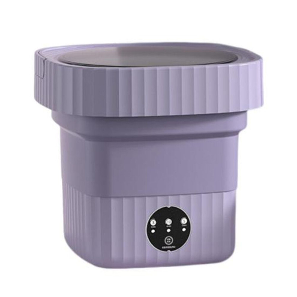 (purple, EU) Folding Type Washing Machine Compact Size Low Noise Energy-saving Socks Baby Clothes Mini Washer Bathroom Supplies
