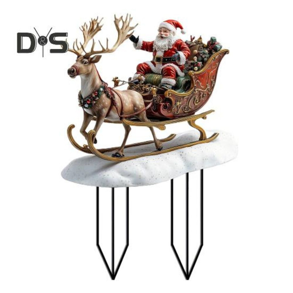 (as the picture, G) Christmas Snowy House Stake Acrylic Garden Decorative Stake Winter Village House Xmas Outdoor Decor Stake For Patio Lawn