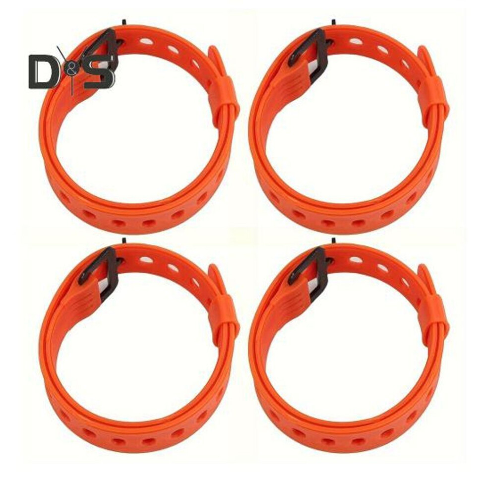 (orange) 4 Pcs Snowshoe Straps Adjustable Ski Boot Wraps Ties Multipurpose Snowshoe Grippers Replacement Straps For Women Men Skiing Hiking Camping