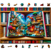 Wooden.City Enchanted Tales 1000-dielne puzzle Drevené puzzle pre dospelých Skladacky 1000 dielikov Vyrobené v EÚ Rozmery 21,25 x 15,5 palca Magi