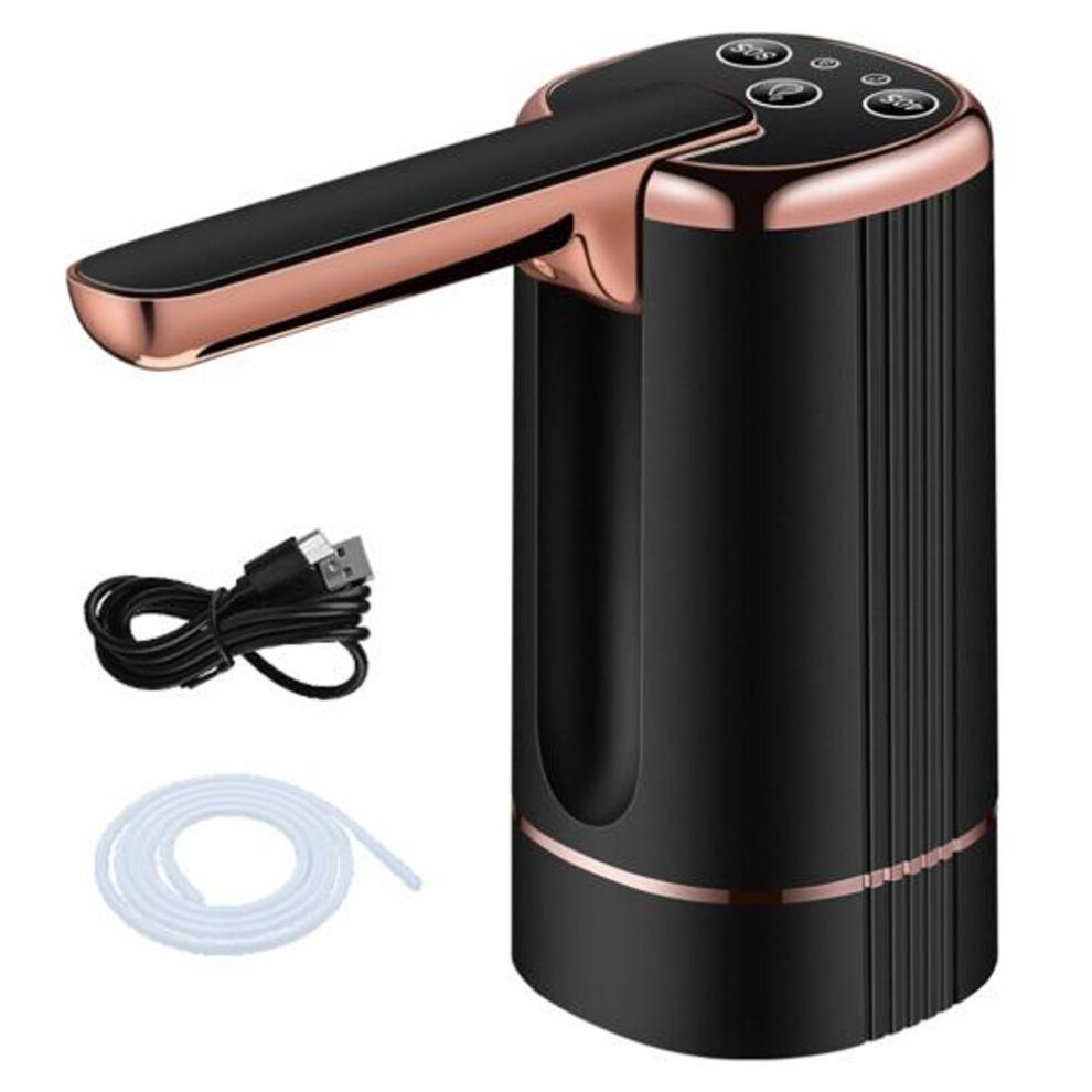 (black) Electric Water Pump Low Noise Foldable Rechargeable High Compatibility Portable Automatic Drinking Water Jug Dispenser