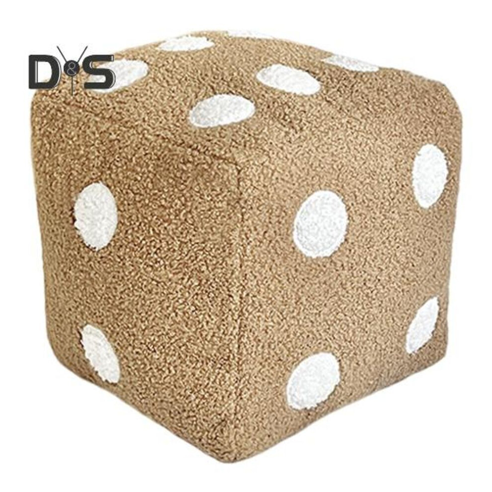 (khaki, 20x20cm) Dice Pillow Simulation Dice Plush Pillow Cubic Cube Plush Cushion Stuffed Sofa Back Support Cushion Office Car Bedroom Decor Pillow