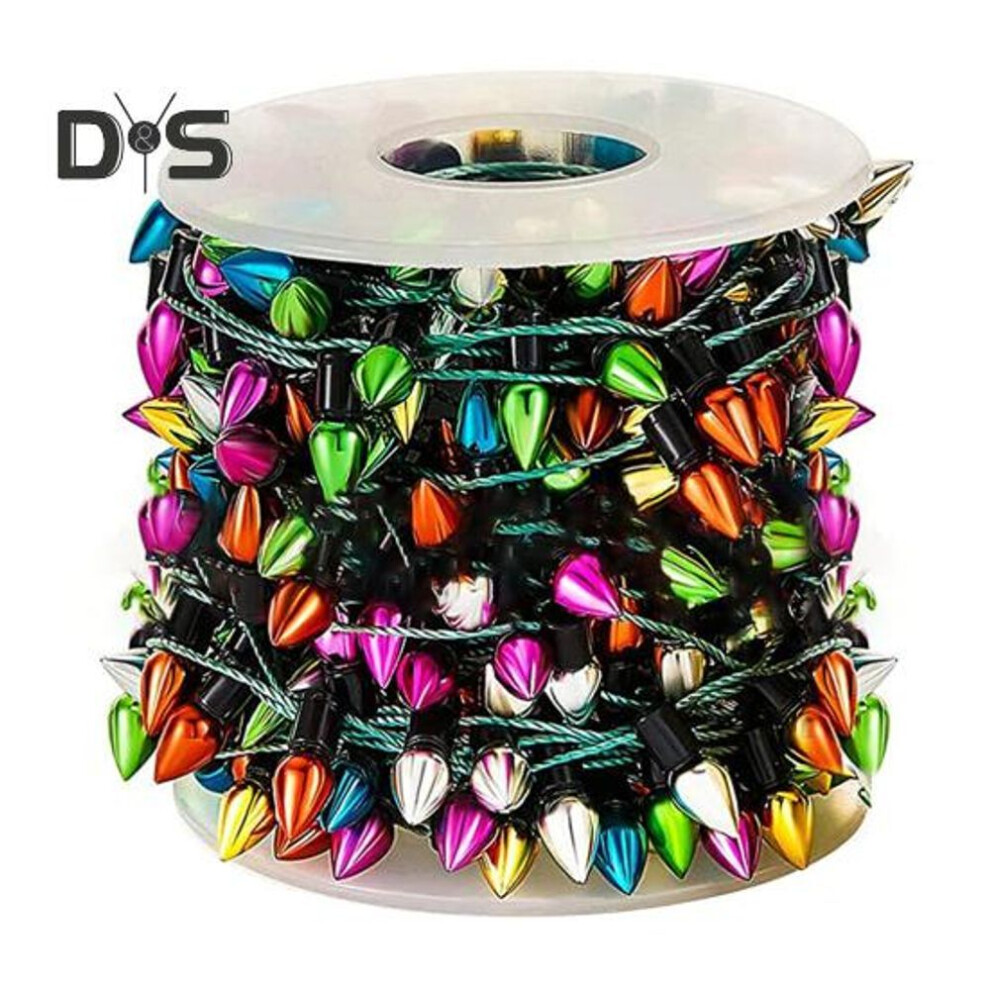 (green, 100cm) Colorful Bulb String Garland Christmas Mini Fake Light String Plastic Bulb Bead Garland Decoration Diy Dollhouse Party Wedding Decor