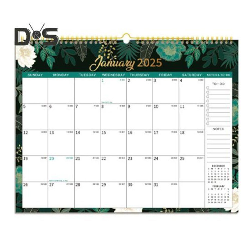 (as the picture, B) 2025 Wall Calendar Monthly Daily Planner 12-month Schedule Organizer Wall Hanging Decoration For Home Office