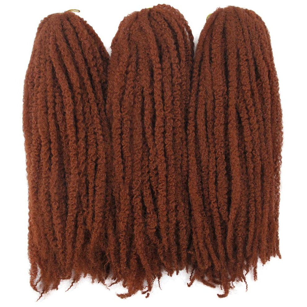 Byksvioc Unisex Afro Kinky Twist Crochet Hair Braids Marley Braid Hair 18Inch Senegalese Curly Crochet Synthetic Braiding Hair (#350)
