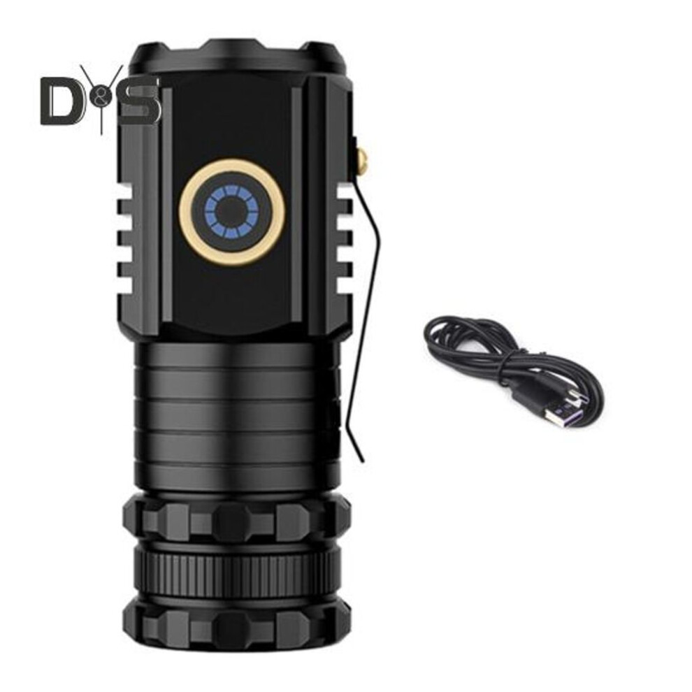 (as the picture, B) Led Flashlight With 5 Light Modes Super Bright Waterproof Rechargeable Versatile Use High-power Torch Emergency Flashlight