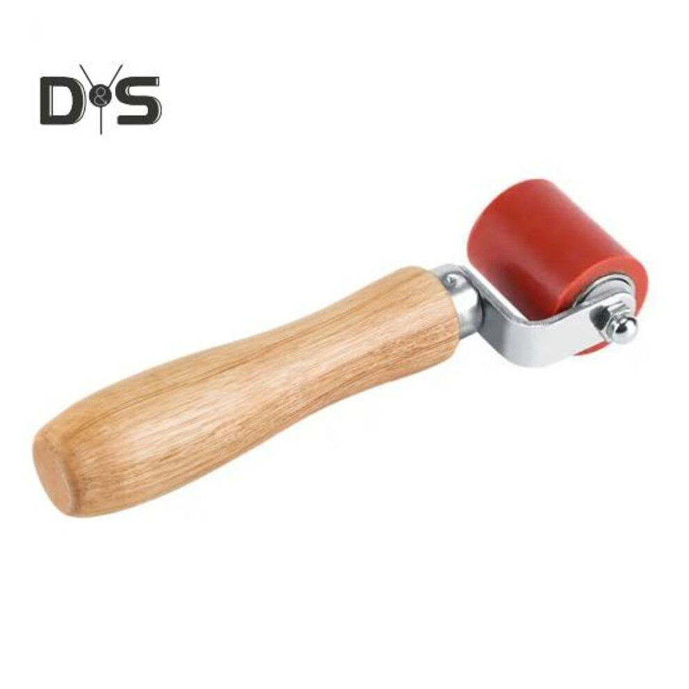 (red) Silicone Seam Roller with Wooden Handle Ergonomic Design Durable Structure Heat-Resistant Portable Quick Pressing Roller