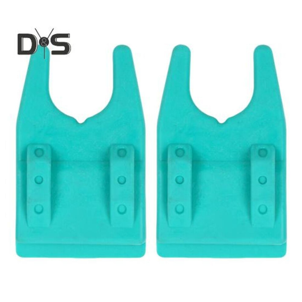 (green) 1 Pair Silicone Bucket Fishing Rod Holder Portable Lightweight Non-slip U-shaped Clamp-on Lure Container Bucket Fishing Pole Rest Rack Raft Fishing