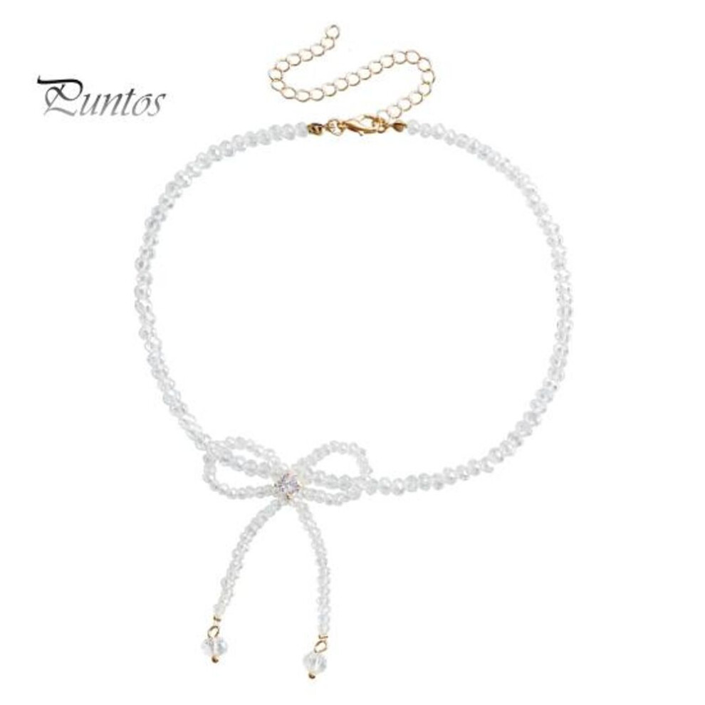 (golden) Faux Pearl Choker Necklace With Adjustable Fit Bow Design Short Necklace Formal Events Dresses Parties Necklace Jewelry Gift