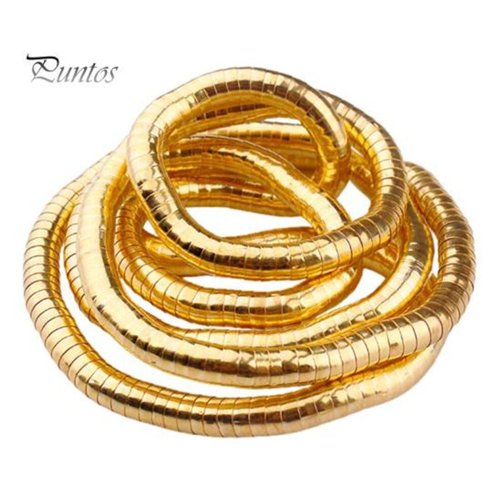 (golden) Unisex Individual Snake Chain Bendable Snake Necklace Luster Flexible Adjustable Design Hip Hop Style Street Dance Cosplay Performance Jewelry