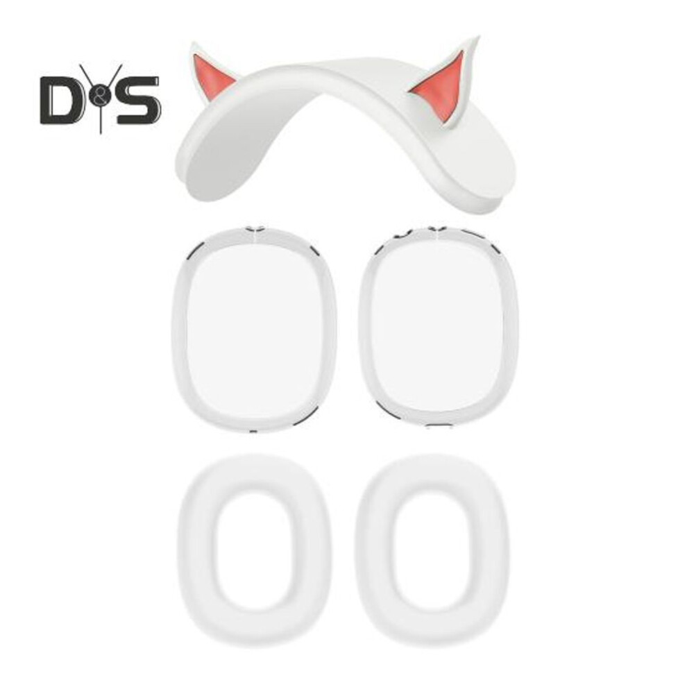 (white) Ear Pad Case Cover Headband Cover 360-degree Protection Shockproof Easy To Install Headphone Protective Cover For Airpods Max