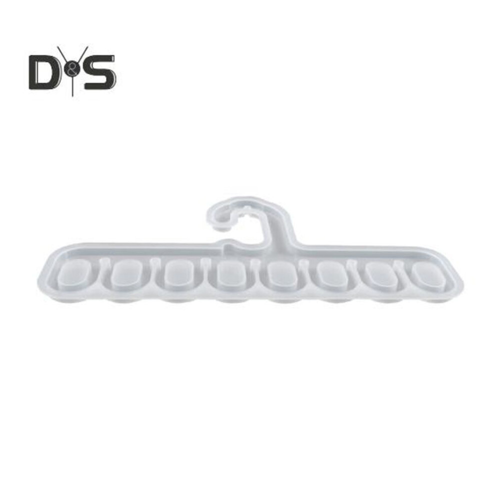 (as the picture, S) Silicone Hanger Mold 8/11 Rings Handmade Clothes Scarf Tie Belt Hanger Epoxy Resin Casting Mold Hanger Making Mould Diy Craft Lovers Gift