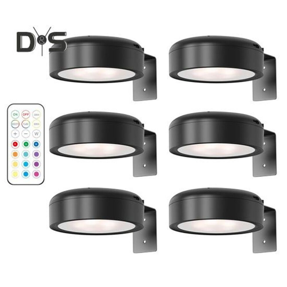 (black, 6pcs) Picture Light With Remote Control 100 Lumens High Brightness Stepless Dimming 3 Lighting Modes Battery Operated No Drill Wall Art Light