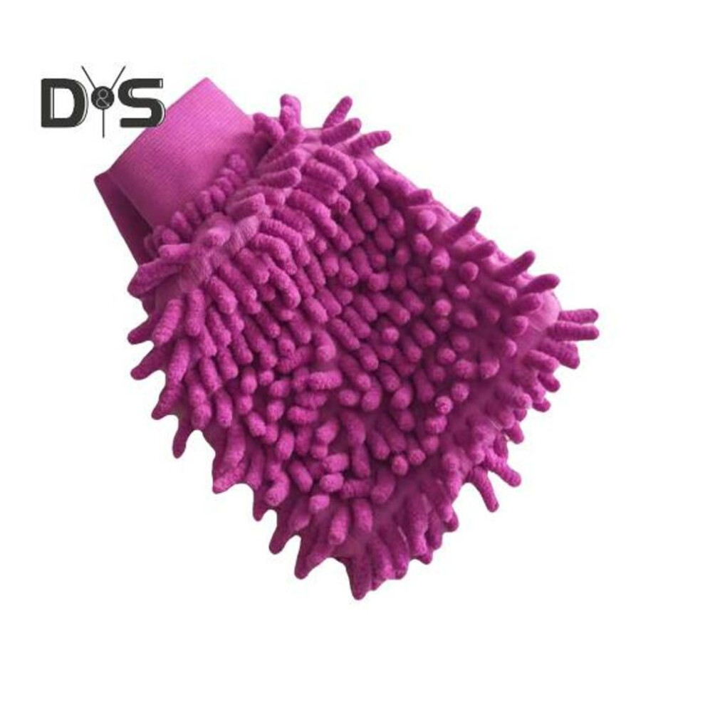 New (Purple) Car Wash Mitt Lint Free Highly Absorbent High-Density Dirt Removal Non-Abrasive Machine Washable Car Cleaning Glove Wipes Purple