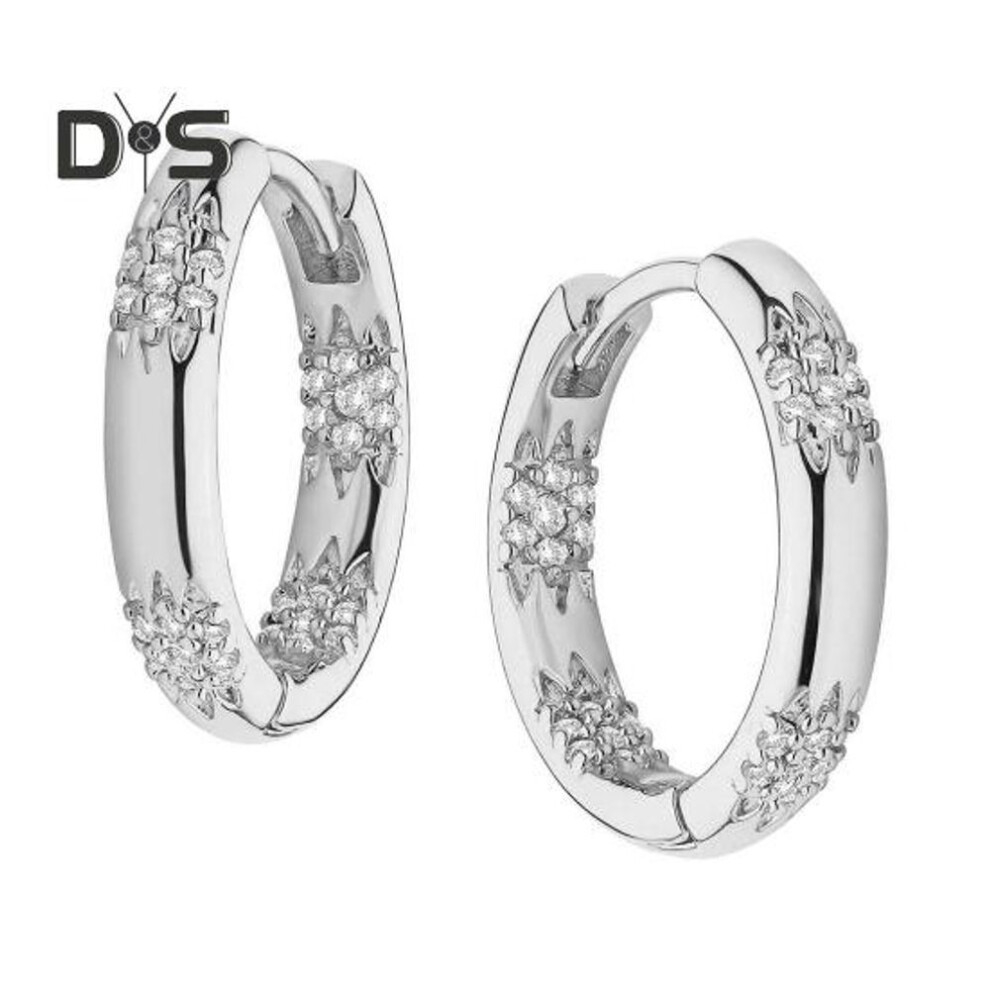 (silver) 1 Pair Women Huggie Earrings Polished Cubic Zirconia Small Ear Hoop Lightweight Metal Ear Jewelry For Daily Wear Dating Party