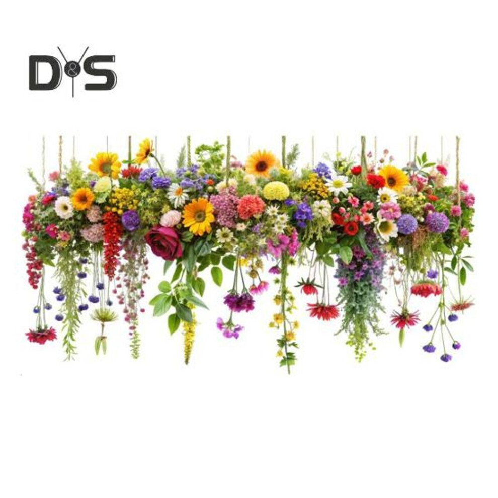 Flowers Spring Window Clings Removable Anti-collision Window Stickers Waterproof Static Clings For Glass Window Door Decoration