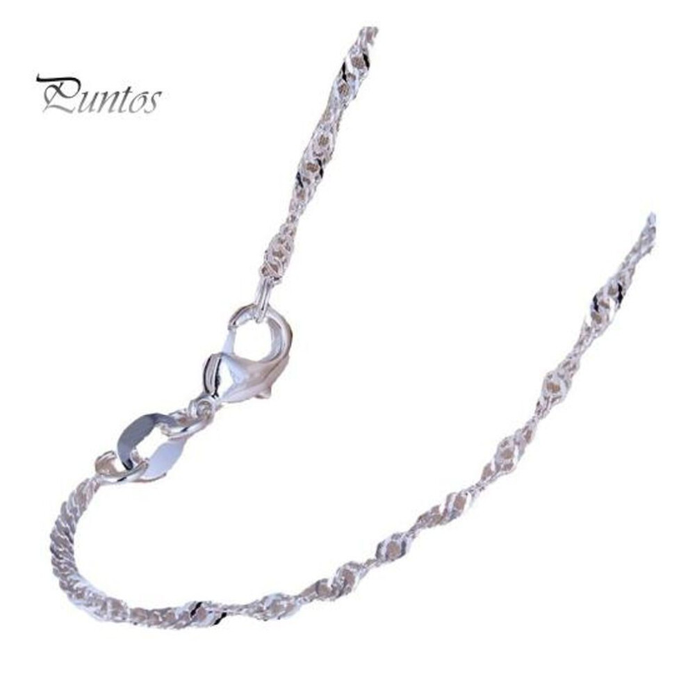 (silver, 75cm) Chain Necklace For Women Girls Silver Water Wave Chain Necklace Trendy Jewelry For Daily Wear Gifting