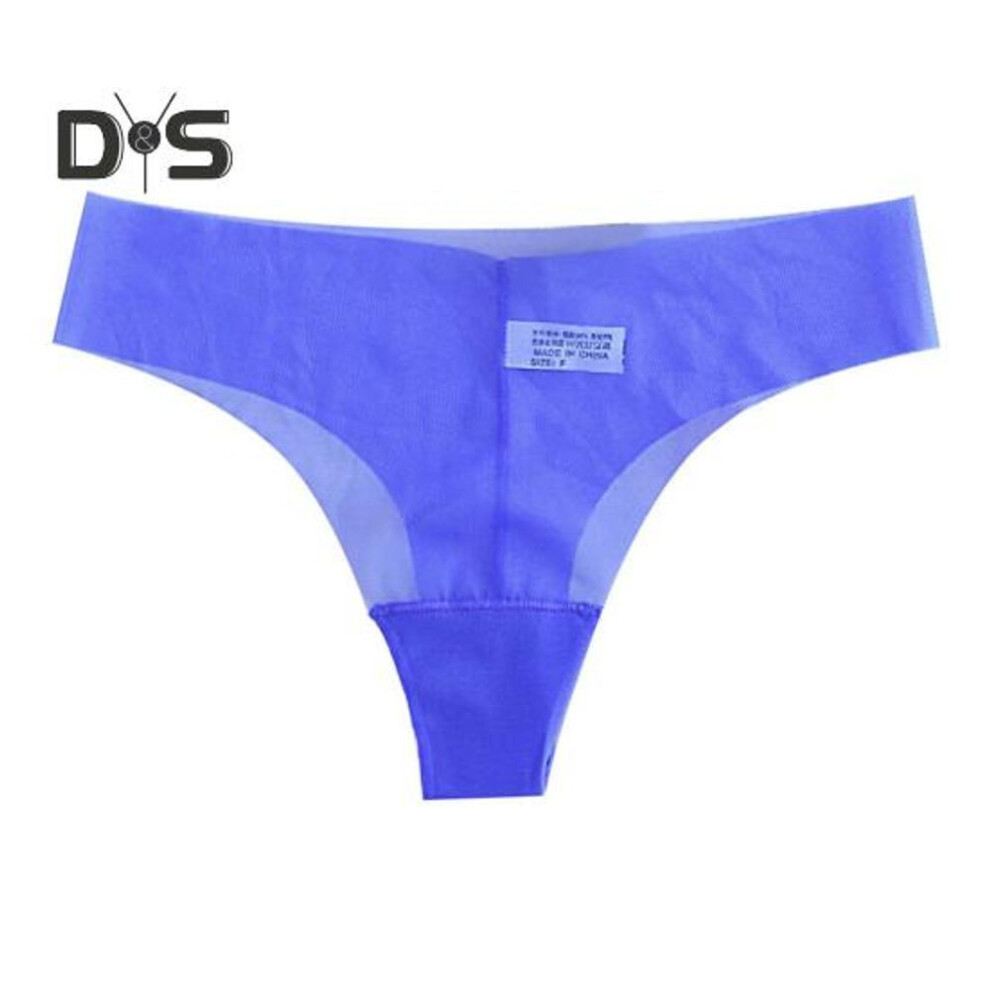 (blue) Women Panties Low Waist Ultrathin Solid Color Breathable Mesh Stretchy Soft Anti septic Moisture wicking Lady Underpants Briefs