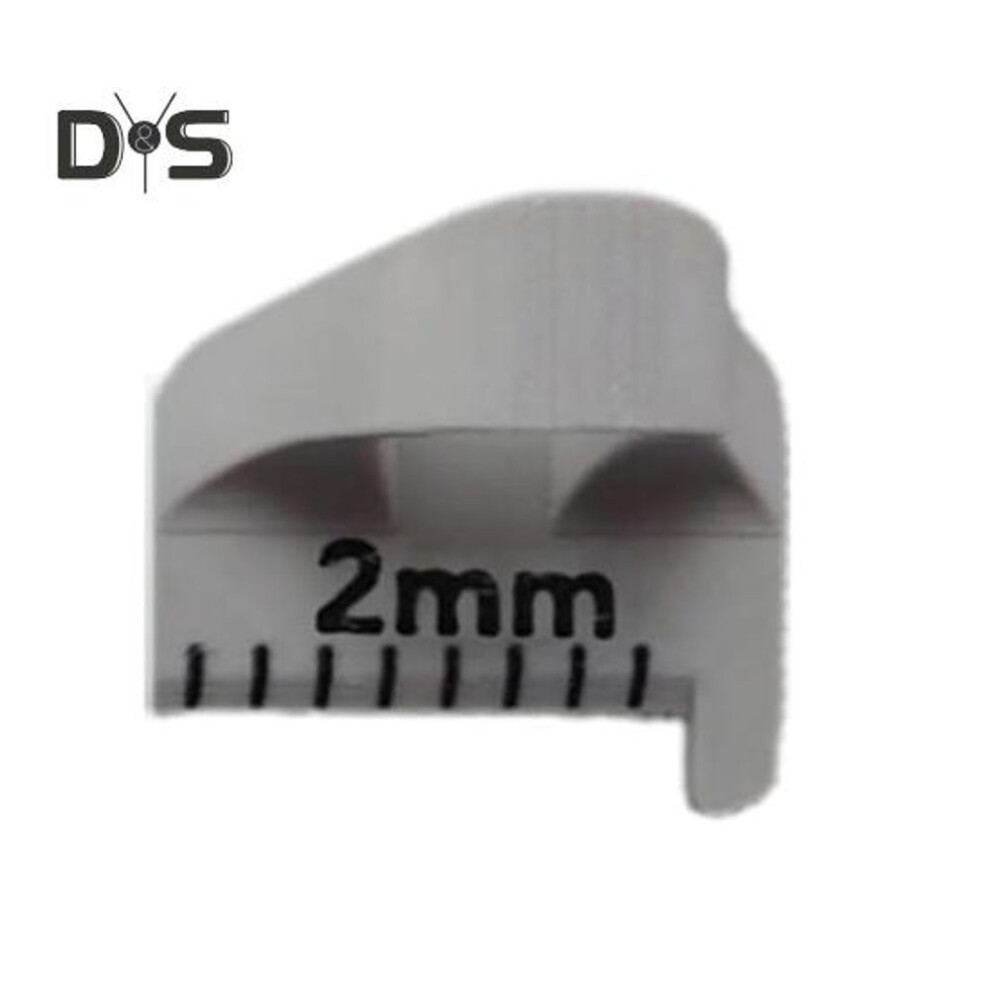 (grey, 2mm) 2/3/4MM Sewing Template Finger Ruler DIY Sewing Craft Projects Patchwork 3D Printed Sewing Stencil Tools with Precise Scale Sewing Enthusiasts Gift
