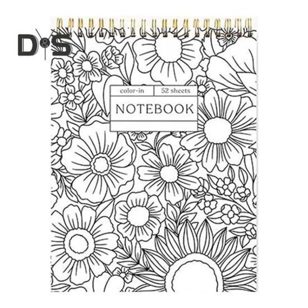 (as the picture, H) Color-in Spiral Notebook And Daily Planner Meeting Notes Coloring Book Floral Journal Schedule Organizer For Task Management To-do List Checklist
