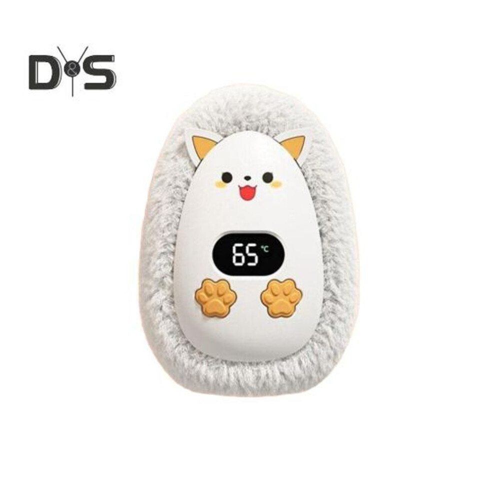 (white) Cartoon Electric Warmer with Digital Display Intelligent Temperature Control Fast Heating Compact Design Portable Winter Hand Heater