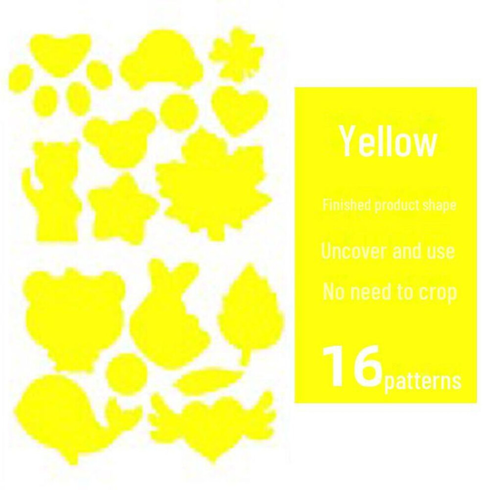 (yellow, 16 patches) Self-adhesive Black Washable Down Jacket Patch Stickers - Seamless, Decorative, Versatile Repair Patches