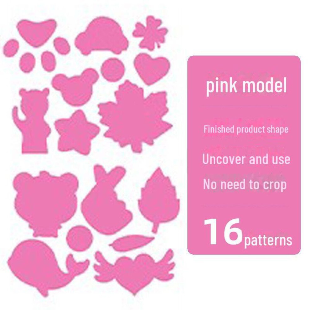 (pink, 16 patches) Self-adhesive Black Washable Down Jacket Patch Stickers - Seamless, Decorative, Versatile Repair Patches