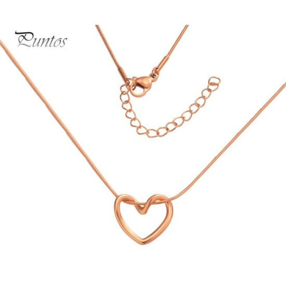 (rose gold) Heart Pendant Necklace For Women Hollow Heart Choker Necklace Love Heart Charm Necklace Jewelry For Women Girls Valentine's Day Gifts