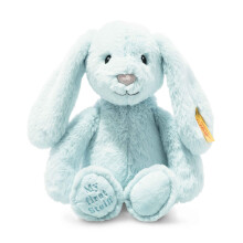 Steiff Soft Cuddly Friends My First Hoppie Rabbit 10 Premium Stuffed Animal Light Blue - Plush Soft Toy