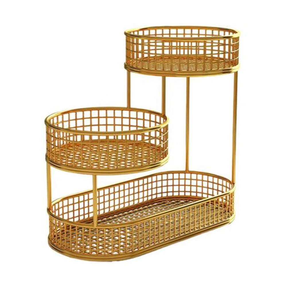 (golden, S) Fruit Basket For Kitchen Multi Tier Storage Storage Bin Multi Tier Fruit Bowl Wire Basket Organizer For Vegetable Snack Potato Onion