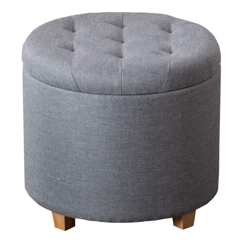 Ottoman Storage Pouffe Seat ROUND Stool