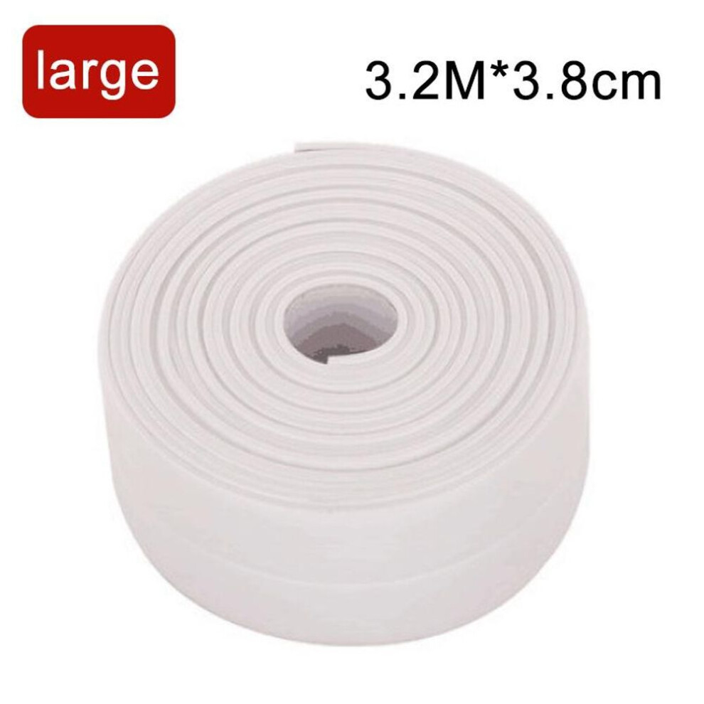 (white, 3.2m*3.8cm) 1 Pc Bathroom Shower Sink Bath Sealing Strip Tape, PVC Self Adhesive Waterproof Wall Sticker for Bathroom, Sink, Bathtub, Toilet