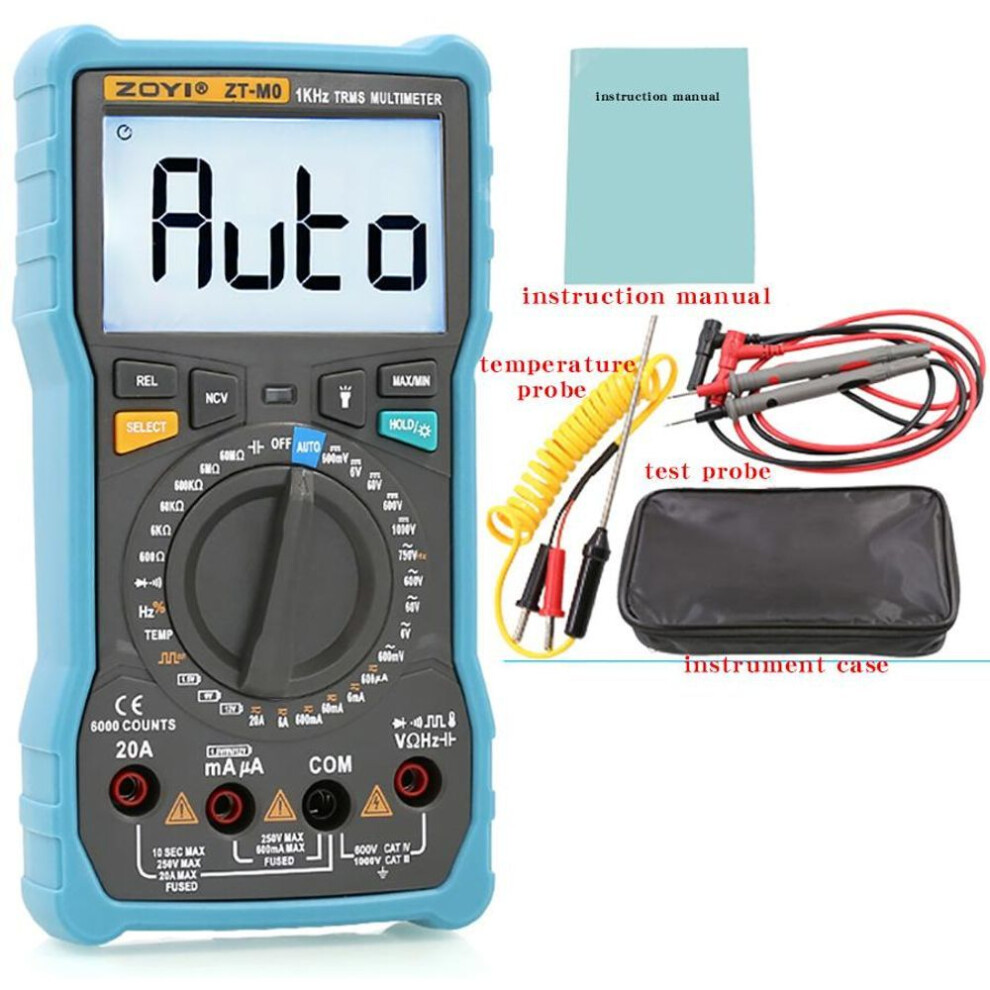 Zoyi Zt-mo Automatic + Manual Smart Electrician Multimeter High Precision Digital Auto-ranging Multimeter