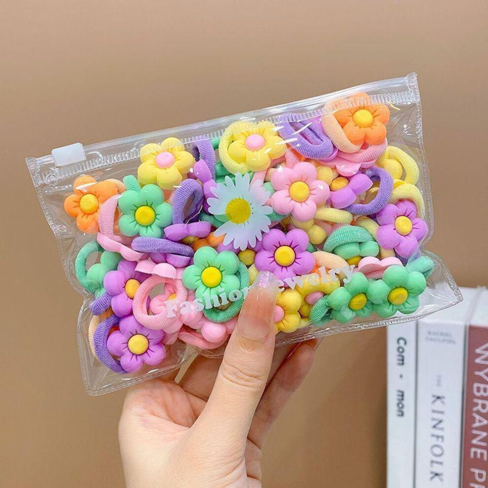 (as the picture, Frosted flowers, 20 pieces) Soft Children's Hair Elastic Bands - No Damage Baby Hair Ties & Headbands